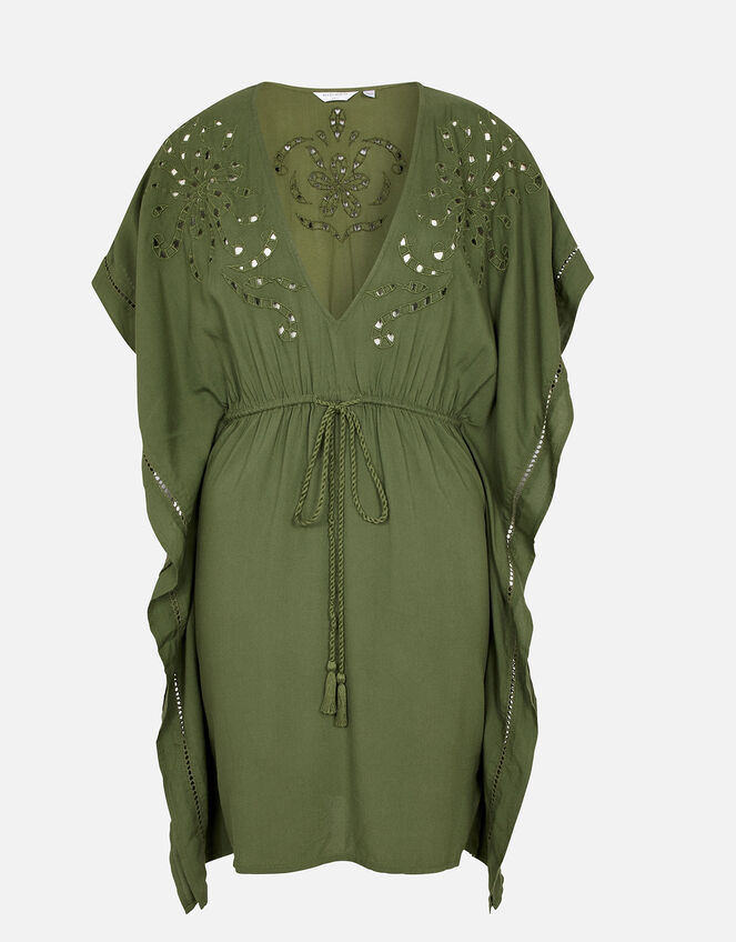 Cutwork Kaftan, Green (KHAKI), large