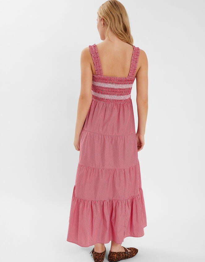 Stripe Smocked Maxi Dress, Red (RED), large