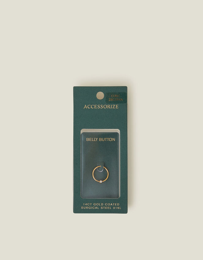 14ct Gold-Plated Surgical Steel Belly Ring, , large