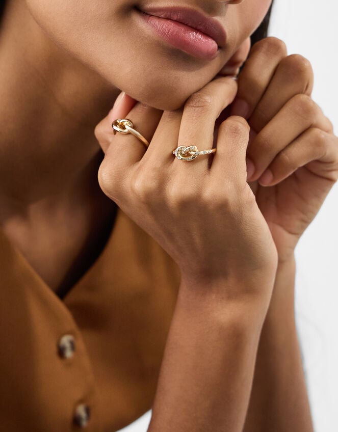 2-Pack Knot Rings, Gold (GOLD), large