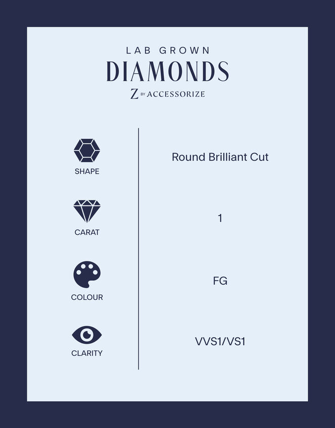 Lab Grown Diamond 1ct Stud Earrings 9ct Gold, , large