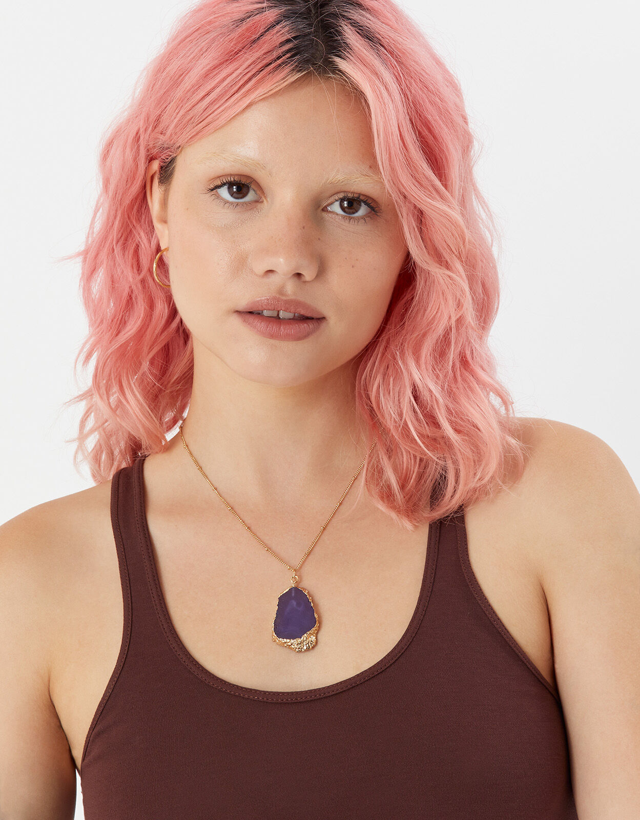 Celestial Statement Stone Slice Pendant 
