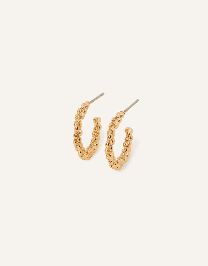 14ct Gold-Plated Bobble Chubby Hoops, , large
