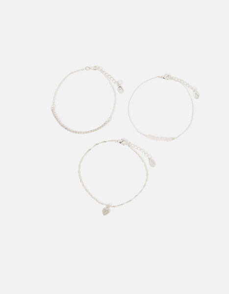 Heart Anklets Set of Three, , large