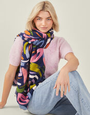 Abstract Brushstroke Print Scarf, , large