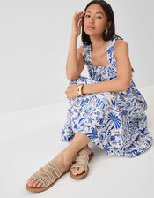 Beaded Triple Strap Sandals, Gold (GOLD), large