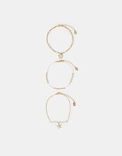 3-Pack Starfish Pearl Anklets , , large