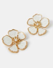 Statement Flower Stud Earrings, , large