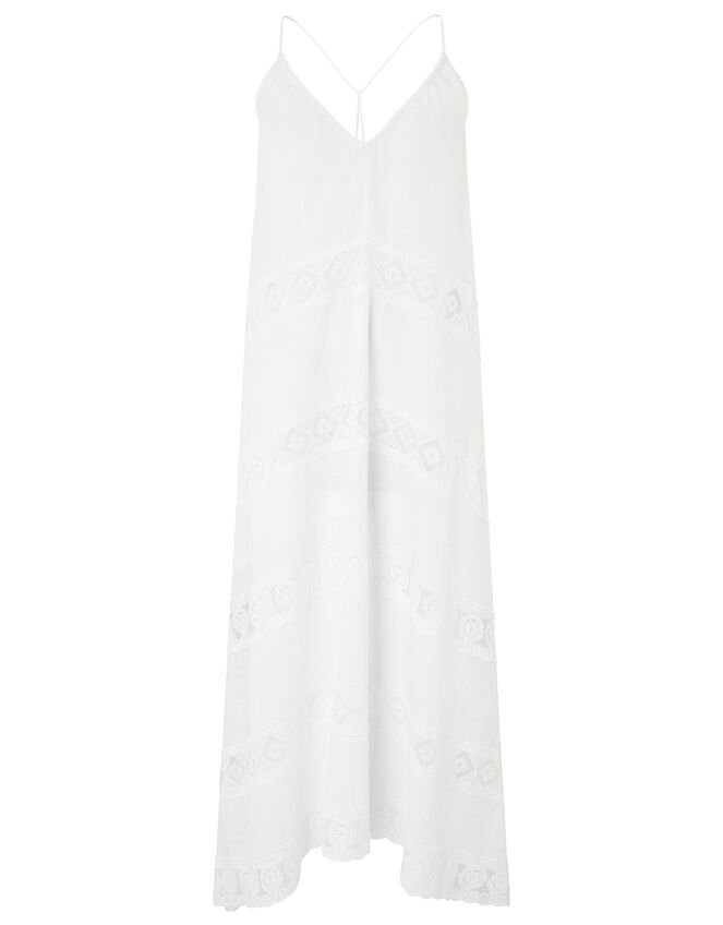 Lace Insert Maxi Dress, White (WHITE), large