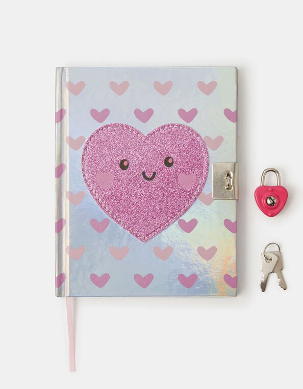 Girls Lockable Heart Journal, , large