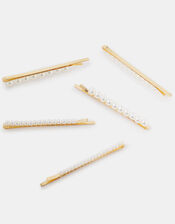 5-Pack Pearl Hair Slides, , large