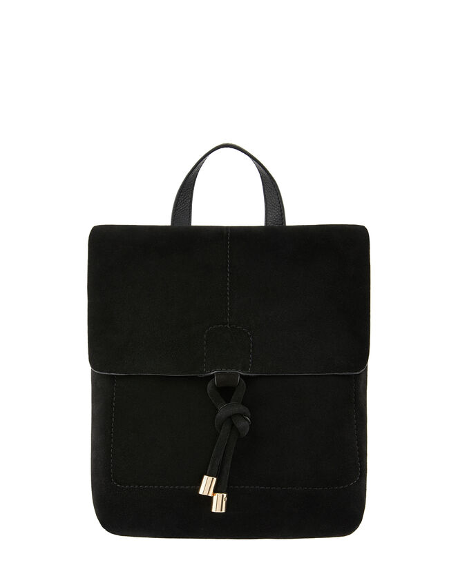 Maud Suede Backpack, Black (BLACK), large