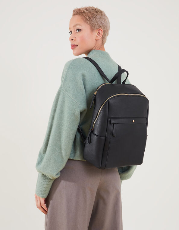 Classic Zip Around Backpack, Black (BLACK), large