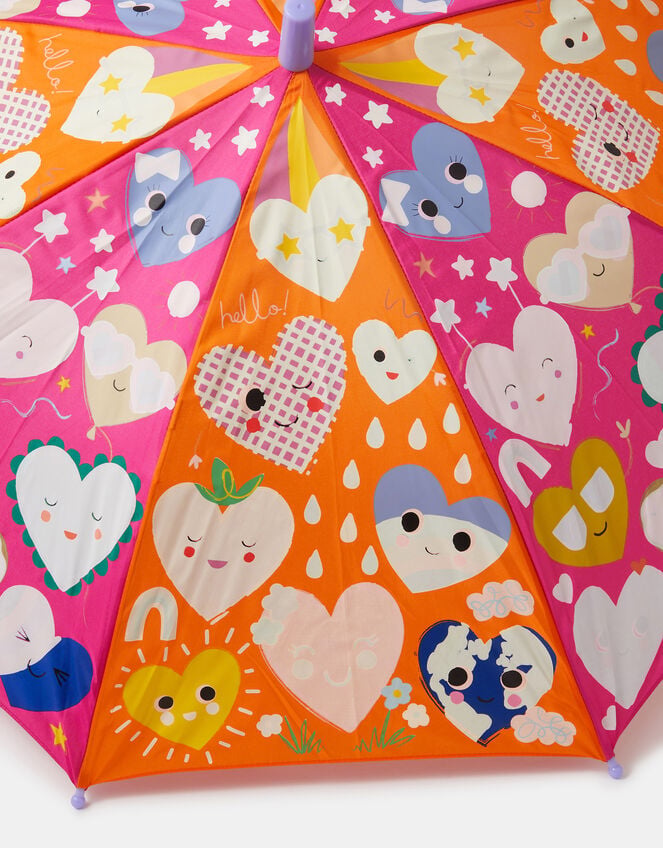 Floss & Rock Girls Heart Print Colour Changing Umbrella, , large