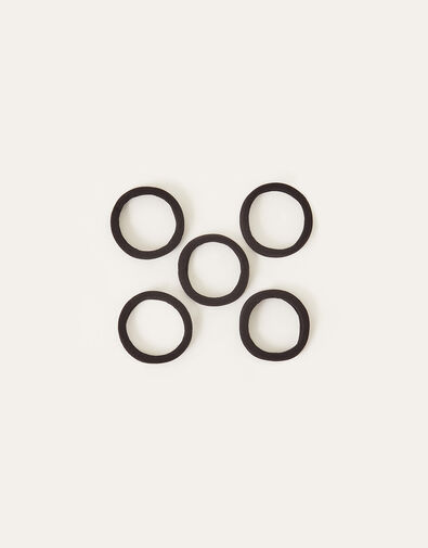Thick Towelling Hair Bands 5 Pack, Black (BLACK), large