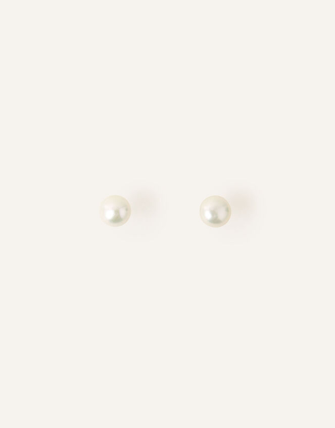 Sterling Silver Freshwater Pearl Stud Earrings, , large