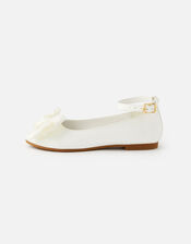 Bow Patent Ballerina Flats, Natural (IVORY), large