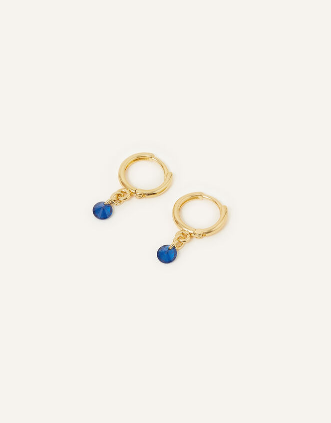 14ct Gold-Plated Sparkle Huggie Hoops, , large