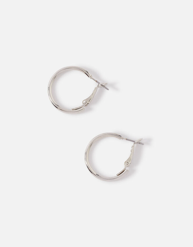 Small Simple Hoop Earrings, Silver (SILVER), large