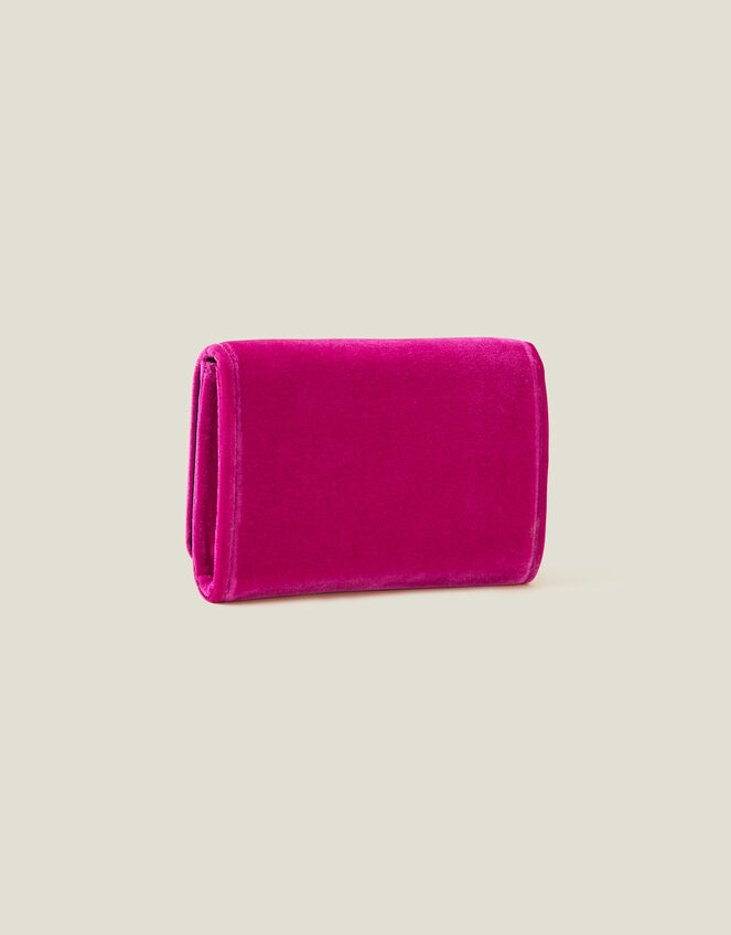 Velvet Cross Body Bag, Pink (FUCHSIA), large