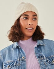 Soho Knit Beanie Hat, Natural (NATURAL), large