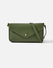 Envelope Charm Cross-Body Bag, Green (KHAKI), large
