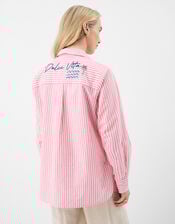 Ciao Bella Embroidered Stripe Shirt, Pink (PINK), large