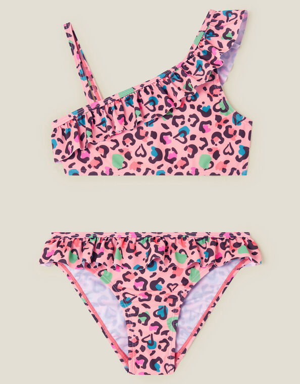 Girls Leopard Print Bikini Set, Multi (BRIGHTS MULTI), large