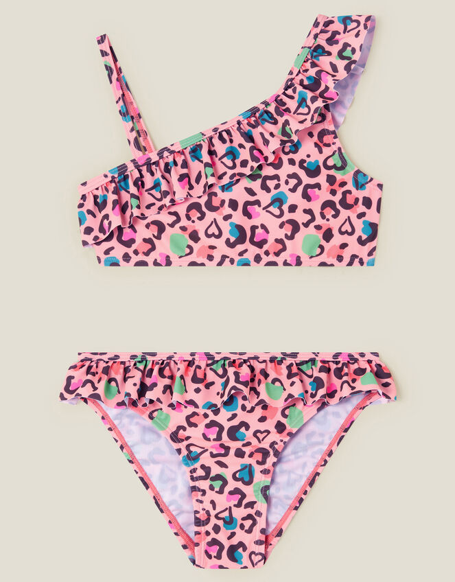 Girls Leopard Print Bikini Set, Multi (BRIGHTS MULTI), large