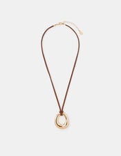 Organic Pendant Cord Necklace, Gold (GOLD), large