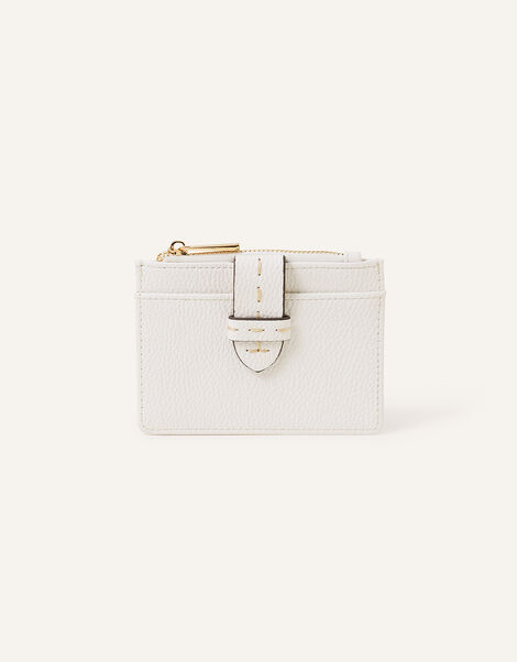 Stitch Detailing Card Holder , White (WHITE), large