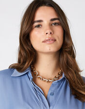 Pave Chunky Chain Collar Necklace, , large