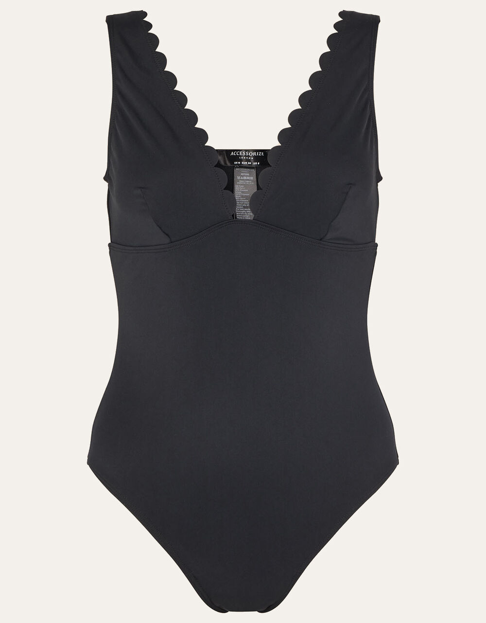 Scallop Shaping Swimsuit Black Swimsuits Accessorize Global
