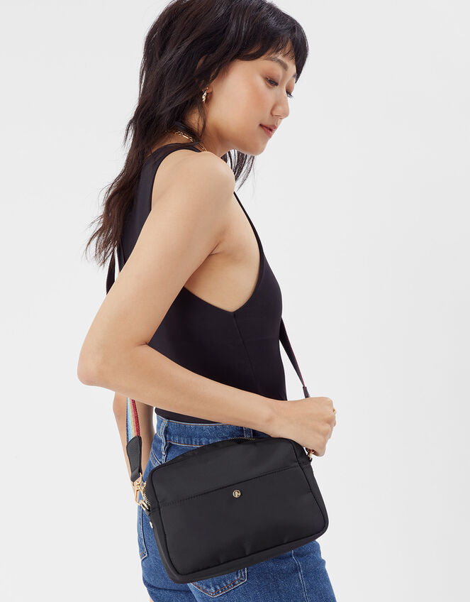 Rainbow Strap Cross-Body Bag with Recycled Polyester, , large