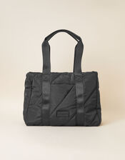 Quilted Shoulder Bag with Recycled Nylon, , large