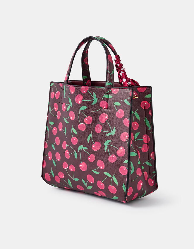Cherry Print Handbag, , large
