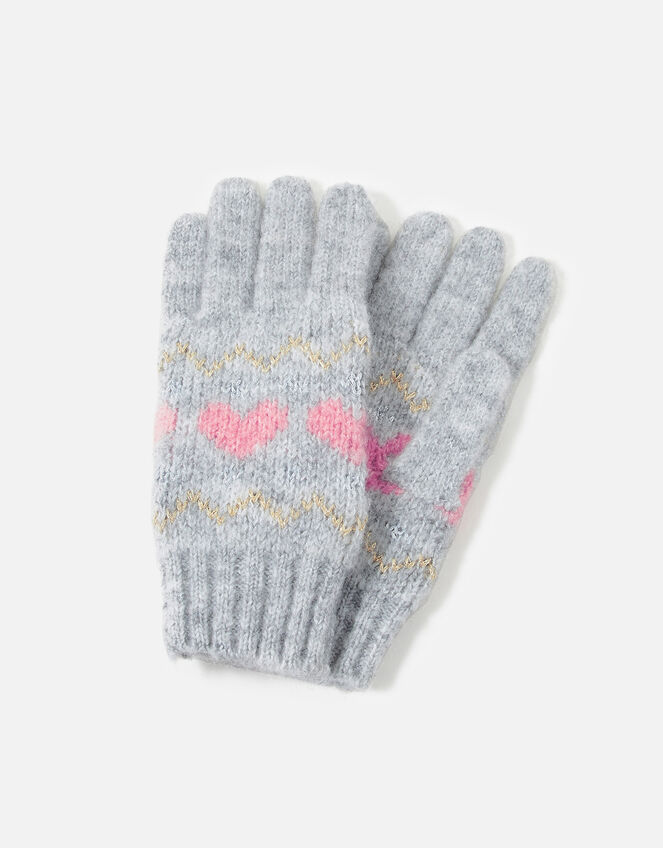 Girls Fairisle Fingerless Gloves, Multi (PASTEL-MULTI), large