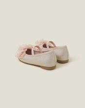 Girls Flower Ballet Flats, Pink (PINK), large