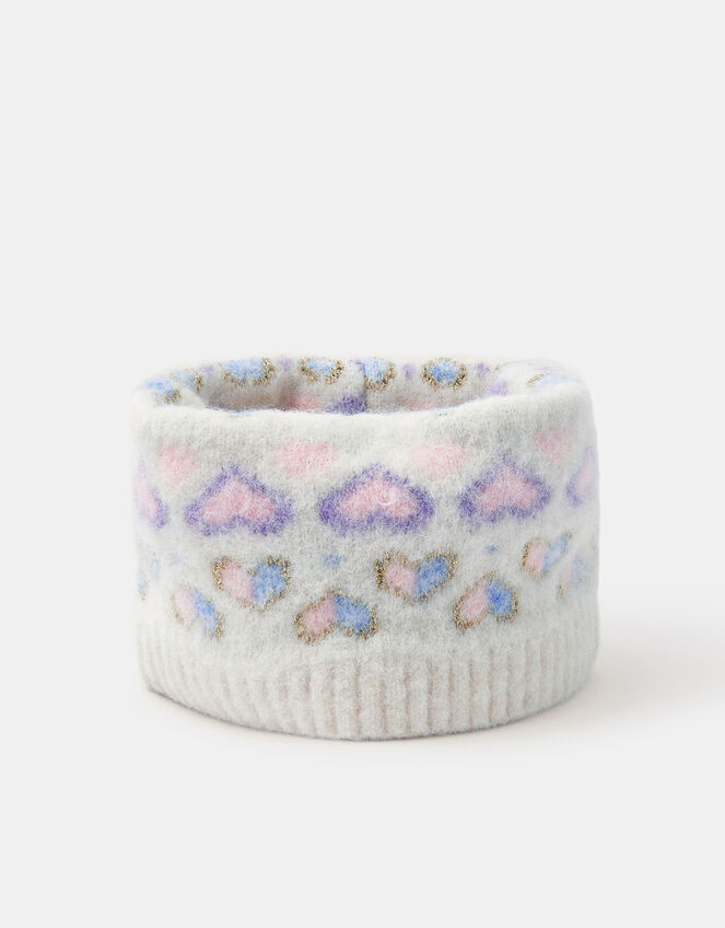 Girls Heart Fair Isle Snood, Multi (PASTEL MULTI), large