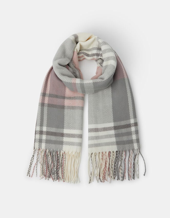 Pastel Check Blanket Scarf, , large
