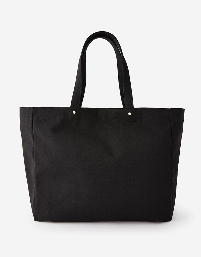 Canvas Shopper Bag, Black (BLACK), large