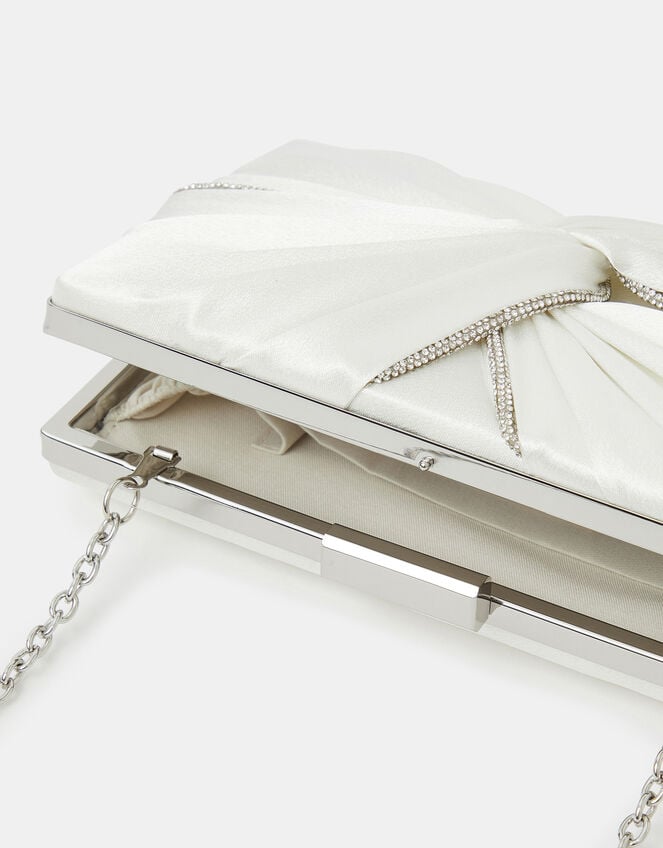 Bridal Satin Pleat Clutch Bag, , large