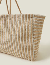 Large Woven Stripe Tote Bag, , large