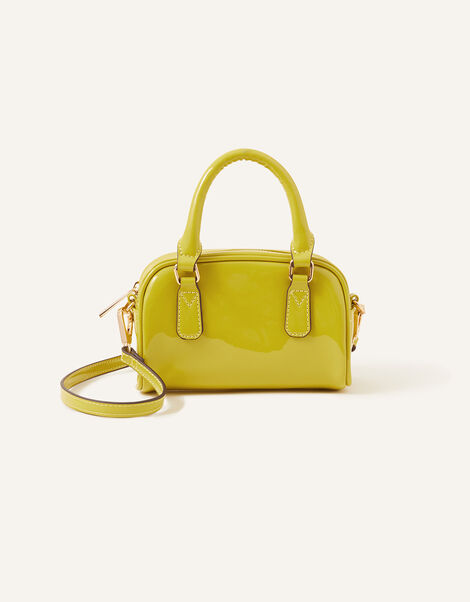 Small Patent Bowler Bag, , large