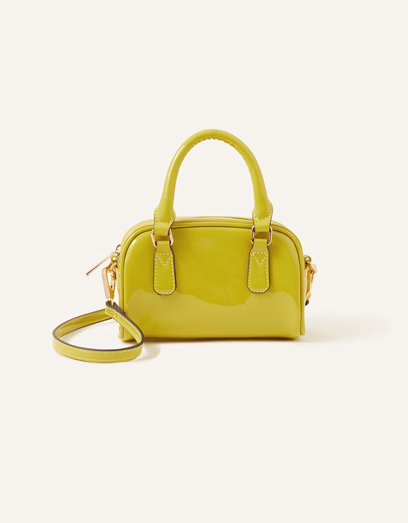 Small Patent Bowler Bag, , large