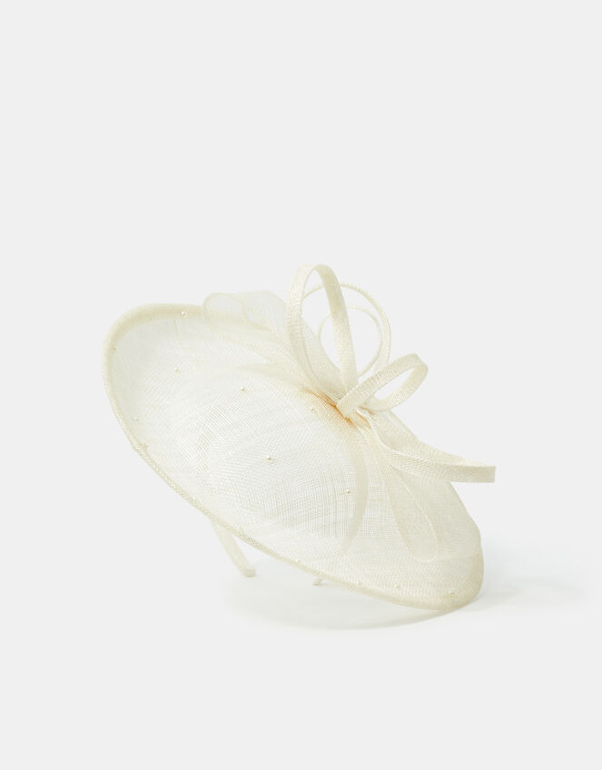 Bow Pearl Disc Fascinator, , large