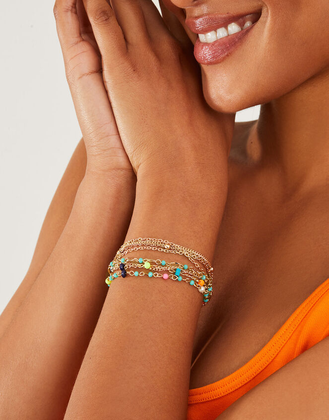 Beaded Chain Clasp Bracelet, , large