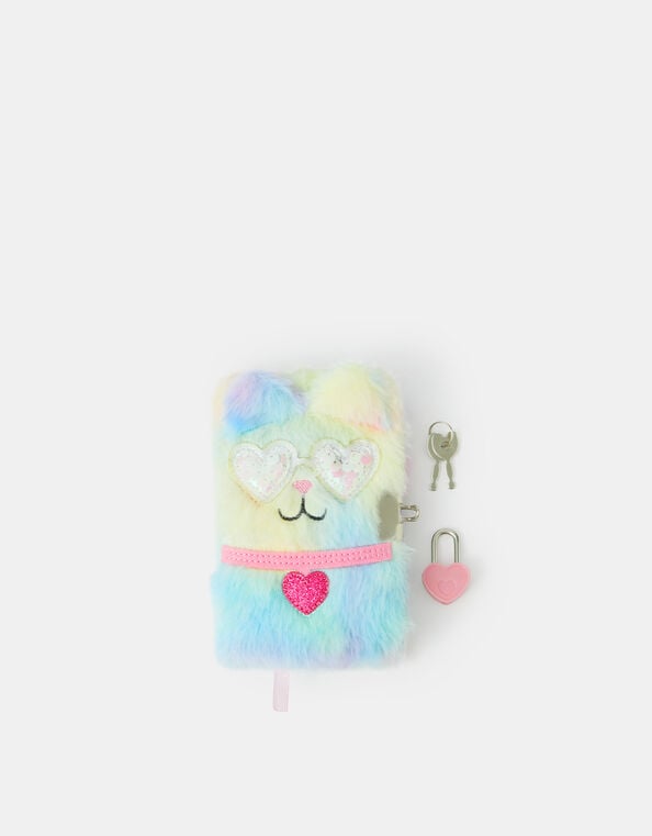 Girls Ombr&eacute; Fluffy Cat Lockable Journal, , large