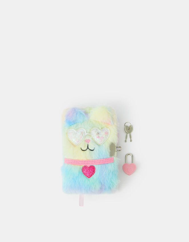 Girls Ombr&eacute; Fluffy Cat Lockable Journal, , large