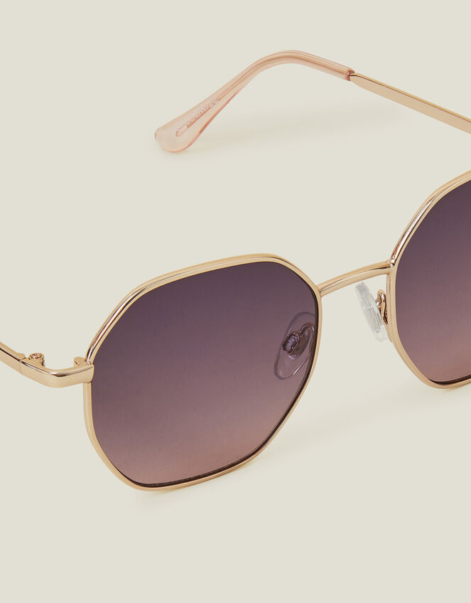 Metal Hexagon Sunglasses, , large
